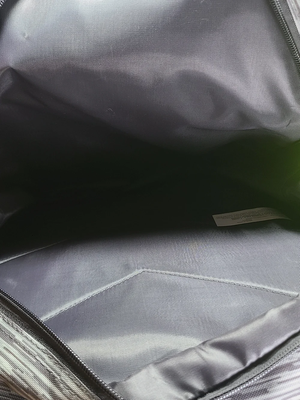 Men's Gray Patterned Backpack with Blue Accents